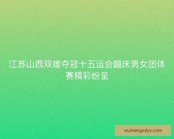 江苏山西双雄夺冠十五运会蹦床男女团体赛精彩纷呈